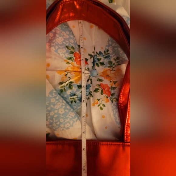 Walt Disney Parks Red Metallic Mickey Mouse Tote Bag Rhinestones 2012 Reversible - Picture 12 of 13